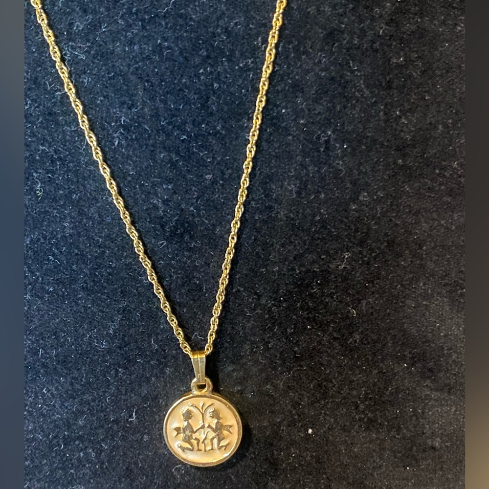 VTG H Stern Gold-Tone Enamel Couple Love
Necklace Pendant